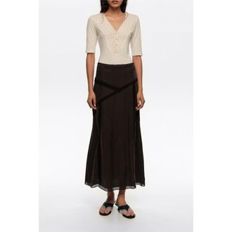 Bimba & Lola Lace Midi Skirt in Washed Black at Nordstrom, Size 42 Eu