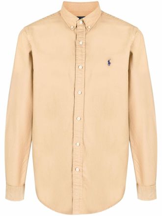 Polo Ralph Lauren Polo Pony-embroidered shirt - men - Cotton - M - Neutrals