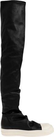Rick Owens Black Leather Over-the-knee Boots