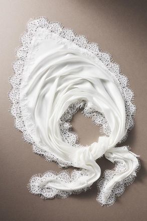 BHLDN Satin Lace-Trim Hair Scarf