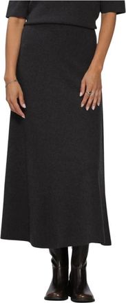 Knit-ted Veerle Rok - Dames - Midirokken - Grijs - XL - Rokken