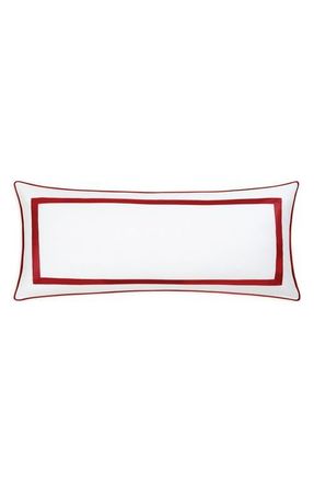 Matouk Louise Piqué Lumbar Pillow Cover in Scarlet at Nordstrom