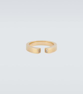 Tom Wood Split 9kt gold ring with diamonds
