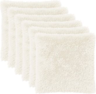 vidaXL Funda De Almohada 6 Pcs Heerlen Blanco 55 X 55 Cm Fleece Pv Vidaxl