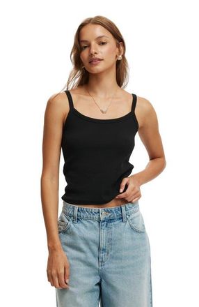Cotton On Womens Goldie Rib Scoop Cami in Black at Nordstrom, Size Xx-Small