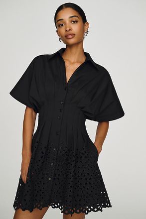 Exquise Tobie Eyelet Mini Shirt Dress by Exquise