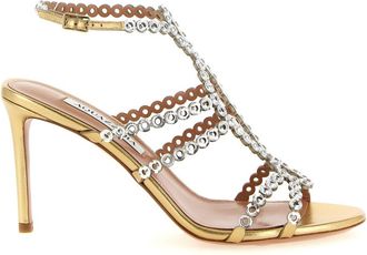 Aquazzura Golden Ankle Strap Heels