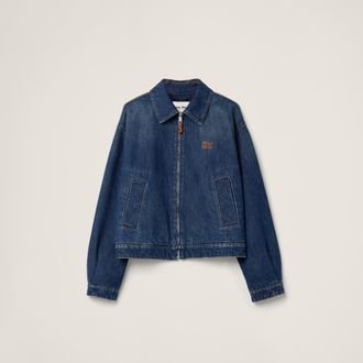 Miu Miu Denim Trucker Jacket, Woman, Navy, Size 36