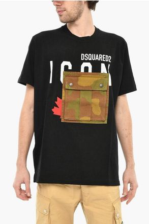 Dsquared2 Cotton Crew-neck T-shirt with Camouflage Frontal Breast Pock size Xxl