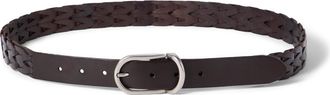 Brunello Cucinelli Braided leather belt in Rust Brown at Nordstrom, Size 100