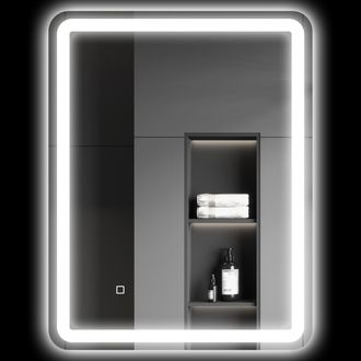 Mauro Ferretti Specchio Bagno Led Touch Con Luce Dimmerabile, A 3 Temperature E Antiappannamento, 60x80 Cm