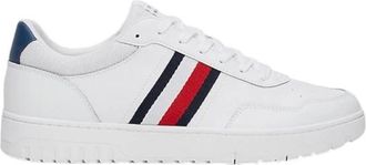 Tommy Hilfiger Witte YBS Sneakers - Heren - Sneakers - Wit - 45 EU - Leer - Schoenen