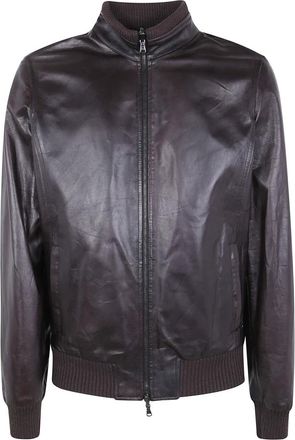 Barba Fox Reversible Jacket - Heren - Leren en Su&egrave;de Jassen - Bruin - L - Leer - Jassen