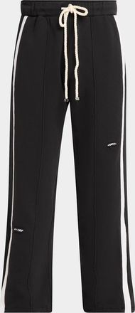 Nahmias Repaired Cotton Wide-Leg Track Pants