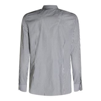 Mazzarelli Mens Shirts Bianco-Verde _100 % Co