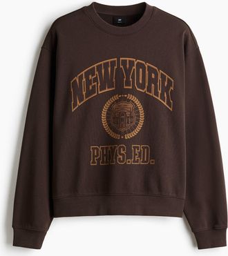H&M Sweatshirt in Loose Fit - Brown