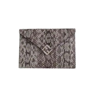 Fendi Pre-owned Pochette - Dames - Pre-owned - Grijs - Maat: ONE Size Leer