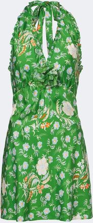 D&ocirc;en D&ocirc;en Mazarin floral-appliqu&eacute; silk-blend minidress