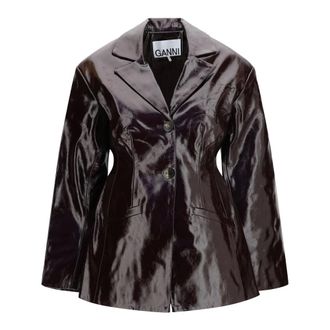 Ganni Giacca in Future Shine - - Jackets - Donna - Nero - S