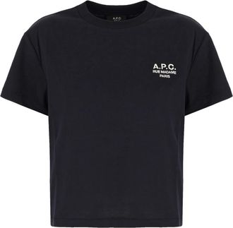 A.P.C. A.p.c., Tops, Dames, Blauw, S, Katoen, Casual Katoenen T-Shirt
