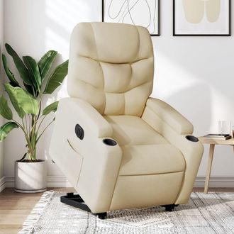 vidaXL Vidaxl - Sill&oacute;n El&eacute;ctrico Reclinable Elevable De Tela Color Crema