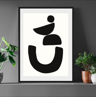 LeGer Home by Lena Gercke Bild »Black is Beautiful II« Abstrakt Kunst Modern Schwarz-Weiss 1 Stk. tlg. HD Premium Poster-Druck inkl. Holzrahmen
