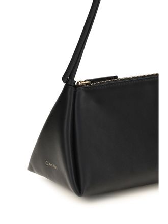 Calvin Klein Womens Leather Handbag Aurelis Black Calf Shoulder Bags