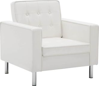 vidaXL Sill&oacute;n Blanco 75x70x75 Cm Piel Sint&eacute;tica Vidaxl