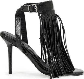 Azalea Wang Antique Stiletto Sandal in Black at Nordstrom, Size 6.5