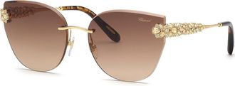 Chopard SCHL05S 300K Womens Sunglasses Gold Size 59