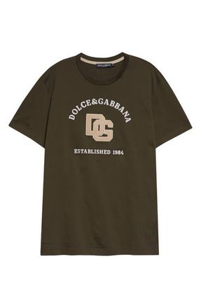 Dolce & Gabbana Logo Patch T-Shirt in Grigio Fango Scuro at Nordstrom, Size 34 Us