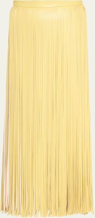 Proenza Schouler Veda Long Faux Leather Fringe Skirt