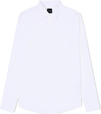 A|X Armani Exchange Slimfit Poplin Overhemd - Heren - Zakelijke Overhemden - Wit - 2XL - Katoen - Overhemden