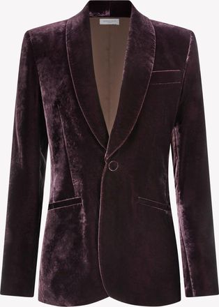 Serena Bute Velvet Blazer - Plum Purple