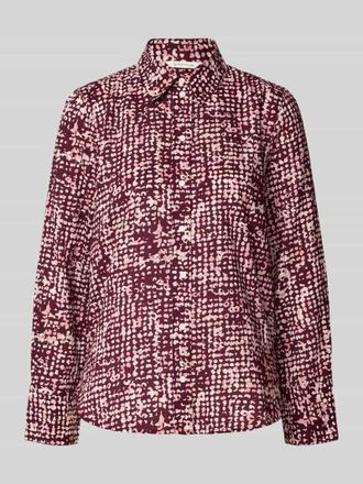 Tom Tailor Regular Fit Hemdbluse aus Baumwoll-Modal-Mix in Bordeaux, Größe 46