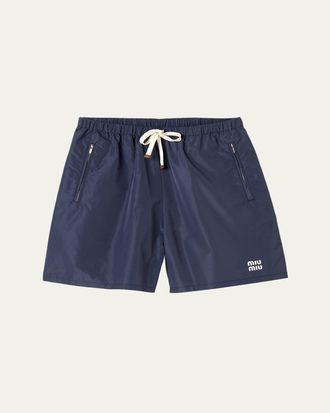 Miu Miu Technical Fabric Drawstring Shorts