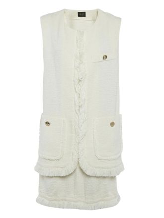 Liu Jo fringed-hem skirt set - women - Fabric - M - Neutrals