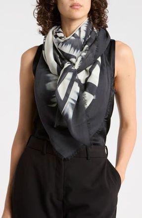 AllSaints Tie Dye Large Logo Scarf in White/Licorice at Nordstrom Rack