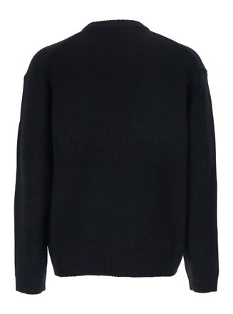 Maison Kitsun&eacute; Intarsia Cat Embroidery Sweater - Black