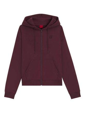 HUGO BOSS logo zip hoodie - Red
