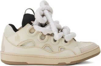Lanvin Beige Black Leather Sneakers