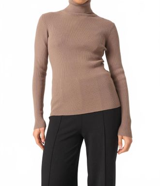 Soaked In Luxury Sina Rollneck Slim Fit Pullover In Walnut
