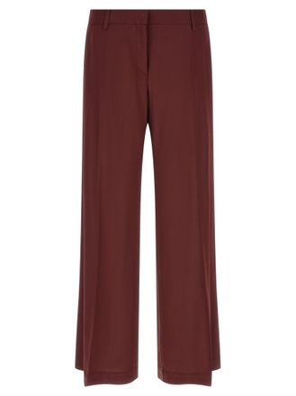 Alberto Biani Maroon Flared Flat Front Pants