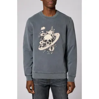 Paul Smith Skull Saturn Floral Graphic Sweatshirt in Slate at Nordstrom, Size Xx-Large