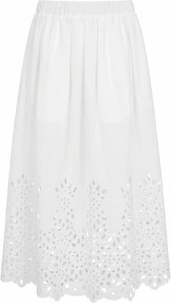 Moschino Geperforeerde Lange Rok - Dames - Casual kleedjes - Wit - M - Kleedjes