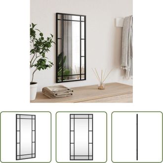 vidaXL vidaXL Specchio a muro - Specchio da Parete Nero 30x60 cm Rettangolare in Ferro