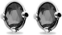 UNOde50 Sterling Silver Plated Earrings with Black Faceted Crystal at Nordstrom