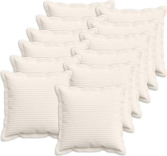 vidaXL Funda De Almohada 12 Uds. Houten Crema 40 X 40 Cm Pana Vidaxl