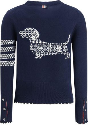 Thom Browne Womens Blue Wool Oves Aries Sweatshirt Clothing
