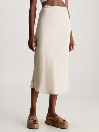 Calvin Klein Falda midi de crep&eacute; reciclado slim
